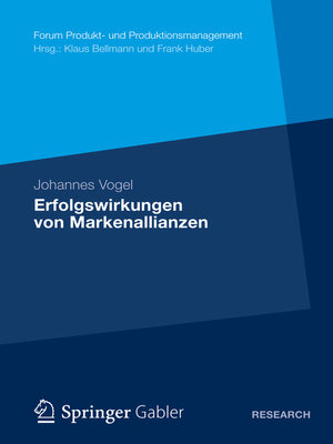 cover image of Erfolgswirkungen von Markenallianzen